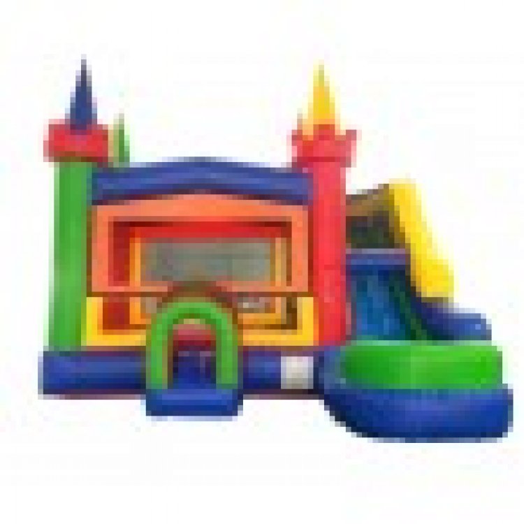 Rainbow Castle Wet / Dry #2 Combo Bounce House and Slide