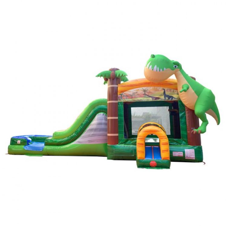 Mega Dinosaur Inflatable Water Slide Bounce House Combo